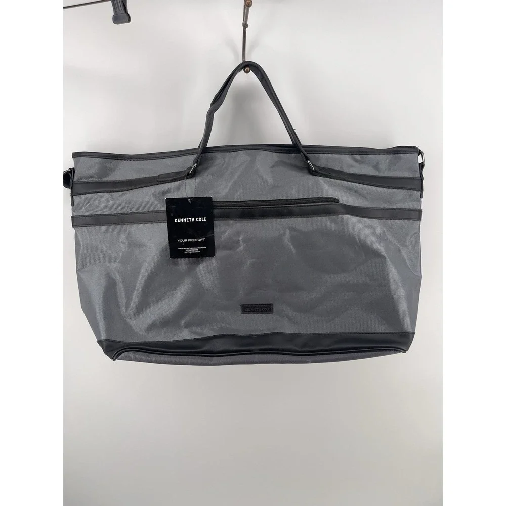 Kenneth Cole Gray Black Weekender Travel Duffel Tote Bag New With Tag